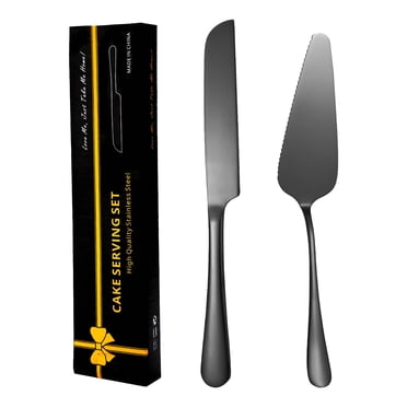 Ensemble de 2 Pcs en Acier Inoxydable avec Couteau à Gâteau et Serveur – Ustensiles Polis Miroir pour Mariages et Occasions Spéciales