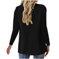 thumbnail image 3 of TIMIFIS Black Women's Blazer Cardigan Button Notch Laple Long Sleeve Open Front Cardigan with Pocket Solid Color Jacket Work Office Blazer Outfall Business Clothes, 3 of 6