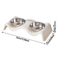 thumbnail image 2 of Stainless Steel Double Pet Bowl Durable Elevated Feeder For Cats And Dogs Easy Clean Dining Dishes, 2 of 3