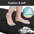 thumbnail image 3 of Semfri 3 Pcs Memory Foam Bathroom Mat Set Bathroom Rug Set Non Slip Absorbent Toilet Mat Set Comfortable Soft Machine Wash Thick Black, 3 of 7