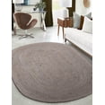 thumbnail image 1 of Aizza Trends 9x12 Ft Oval Gray Jute Area Rug, Boho Chic Natural Jute Area Rug - Hand-Braided, Rustic Farmhouse Decor for Living Room Carpet,, 1 of 5