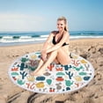 thumbnail image 5 of Yhmxh Serviette de Plage, Serviettes de Bain, Serviette de Plage Ronde en Microfibre Imprimée Super Légère Serviette de Bain Colorée Anti-Sable Couverture de Plage Tapis de Plage Serviette Multi-Usage pour Voyage Piscine, 5 of 5