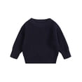 thumbnail image 1 of MIASHUI Chandails pour Tout-Petits Garçons Filles Col Rond Manches Longues Chandail Uni Tricoté, Bleu Foncé, 0-3 Mois, 1 of 4