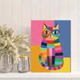 thumbnail image 2 of Colorful Abstract Cat Canvas Wall Art 15.75x11.81 Inches, 2 of 8