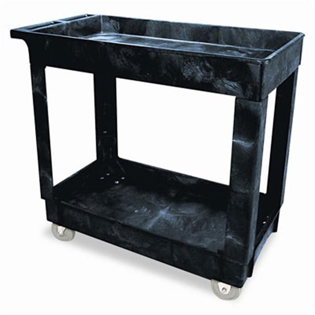 Rubbermaid 9T6600BLA Heavy-Duty Service/Utility Cart Two Shelves 16 x 34 x 31-1/4 Black