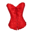 thumbnail image 2 of Esquirla Robe Corset Florale pour Femmes Débardeur Vintage Spirale Acier à Lacets Rouge, 2 of 8