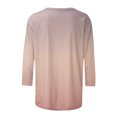 thumbnail image 4 of IROINID Économies Polyester T-Shirt à Manches Longues pour Femmes Loisirs Printemps Imprimé Manches Mi-Longues Col Rond Tee Hauts, Beige, 4 of 5