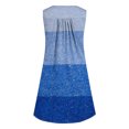 thumbnail image 3 of Dvkptbk Robe d'Été Décontractée pour Femme 2024 à Col Rond, Manches Courtes, à Blocs de Couleur, Robe de Plage Boutonnée, Ourlet Évasé, Fluide, Plissée, T-Shirt, Midi, Courte, 3 of 4