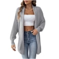 thumbnail image 1 of Pisexur Womens Jacket Open Front Cardigans Trench Coats Fall Jackets Women's Solid Color Fashionable Loose Sweater Cardigan Tops, 1 of 6