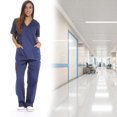 thumbnail image 2 of Women's Scrub Sets Six Pocket Medical Scrubs (V-Neck with Cargo Pant), 2 of 5