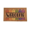 thumbnail image 1 of Coir Door Mats Hello Outdoor Mats for Front Door Mat Indoor Decorative Rugs Non Slip Welcome Mats Outdoor All-Weather Quick Drying, Low Profile Doormat Indoor, Patio Porch Entryway Mat, 16x24 Inch, 1 of 4