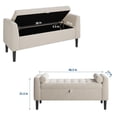 thumbnail image 3 of Kojooin 46.5 in Storage Bench Ottoman, Upholstered End of Bed Bench with Button Tufting and Hidden Storage, 3 of 9