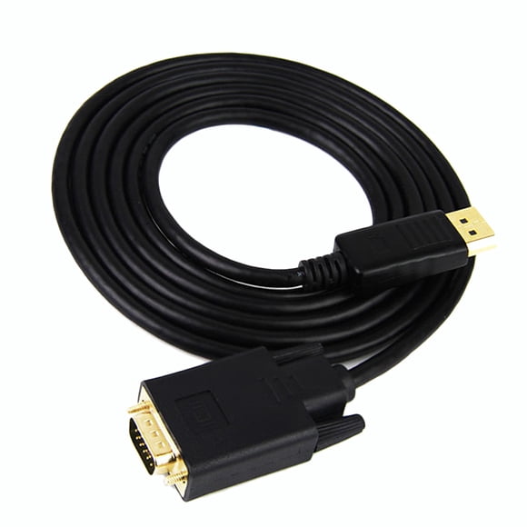 DisplayPort to VGA Adapter Converter Cable DP to VGA Audio Video Cord Wire Line for Computer Projector TV Laptop (Black)