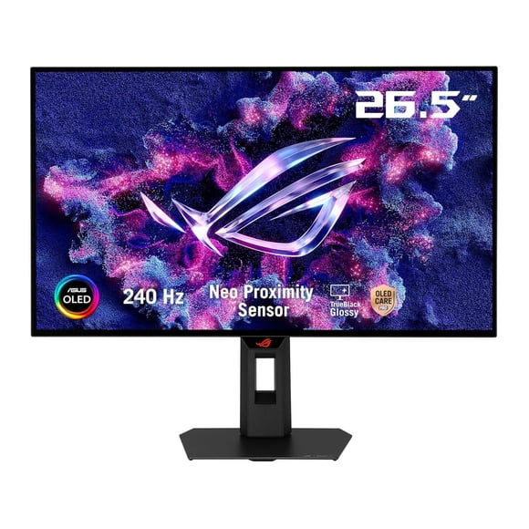 ASUS ROG Strix 27 Pouces (26,5 Pouces Visibles) QHD 2K 1440p 240Hz AMD FreeSync Premium Pro et Compatible G-Sync HDR400 OLED Moniteur d'Ordinateur de Jeu avec Support Pivotant Pivotant et Inclinable à Hauteur Réglable XG27AQDMGR