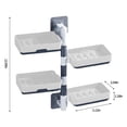 thumbnail image 3 of White Plastic Wall-Mounted Rotatable Soap Box with 1-4 Layer Storage, Self-Adhesive Soap Dispenser for Bathroom Kitchen, Space-Saving Soap Caddy with Suction Cups, 3 of 8