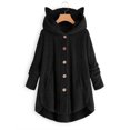 thumbnail image 2 of WEIYLL Jackets for Women Plus Size Button Plush Hooded Loose Cardigan Wool Black Ladies Fall Tops And Blouses Size S, 2 of 6