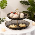 thumbnail image 4 of Fwttom Home Decor 9.45Inches / 24cm Double Layered Fruit Plates Exquisite Household Plates Living Room Coffee Table Candy Plates Upscale Snack Plates Placement Plates, 4 of 6