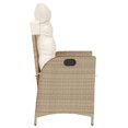 thumbnail image 3 of vidaXL Chaise de Jardin Inclinable avec Coussins Beige en Rotin Poly, 3 of 5