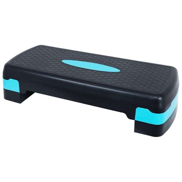 Fitvids Adjustable Aerobic Stepper Platform, Non-Slip Workout, 27", Black/Blue