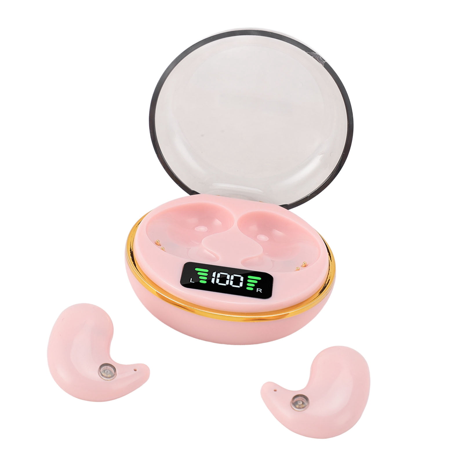 Sleep Headphones with Digital Display Charging Case for Side Sleepers, Bluetooths Earbuds Built in Battery, Wirelessly Earphones for Sleep Work Workout