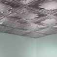 thumbnail image 2 of Fasade Art Deco Vinyl 2ft x 2ft Lay-In Ceiling Panel Crosshatch Silver 5 Pack, 2 of 5