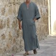 thumbnail image 2 of Ketyyh-chn99 T-Shirt Homme Mode Hommes Décontracté Mode Coton Col en V Manches Longues Robe Veste Haut Gris,P, 2 of 5