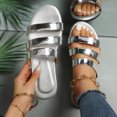 thumbnail image 2 of B91xZ Women's Comfort Slides Rhinestone Glitter Slip On Footbed Platform Sandals Slippers,Silver 9, 2 of 5
