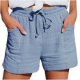 thumbnail image 1 of Womens Plus Size Shorts Tie Dye Boho Ruffle Short Pant Slacks Elastic Waisted Summer Vacation Wide Leg Pants Short, 1 of 5