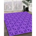 thumbnail image 3 of Ahgly Company Machine Washable Indoor Square Transitional Neon Purple Area Rugs, 4' Square, 3 of 7