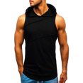 thumbnail image 1 of TIHLMK T-Shirts pour Hommes Hommes à Capuche Rayé à Empiècements Gilet Veste Patchwork Sans Manches à Capuche Contrastée, 1 of 6