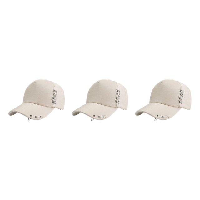 fastboy Breathable Fabric Sweat-absorbing Cap With Rings For Comfortable Fit All Day Shows Ring Baseball Cap Hat Classic Khaki 3Set