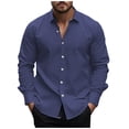 thumbnail image 2 of Gspmoly Chemises pour Hommes, Chemise Haut Imprimée à Col à Manches Longues Décontractée et Confortable pour Hommes à la Mode, Hauts pour Sortir Offres Prime, 2 of 5
