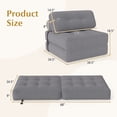 thumbnail image 2 of Costway Folding Sofa Bed, Convertible Sleeper Chair with Pillow Back Support Corduroy Cover Gray, 2 of 10