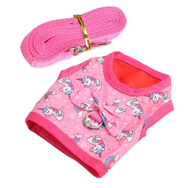 Rabbit Harness Leash Cute Unicorn Bunny Vest Leash for Chinchilla Hamster Guinea Pig Rabbit L