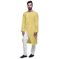 thumbnail image 1 of Atasi Button Down Asymmetrical Kurta For Men Solid Long Sleeve Kurta For Men, 1 of 6