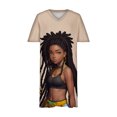 thumbnail image 4 of Robes d'Été Grande Taille pour Femmes 2024 Robe pour Col en V Décontractée Robes Soleil Poche Genou Manches Courtes avec Poches Économisez jusqu'à 65 % de Rabais!, 4 of 5