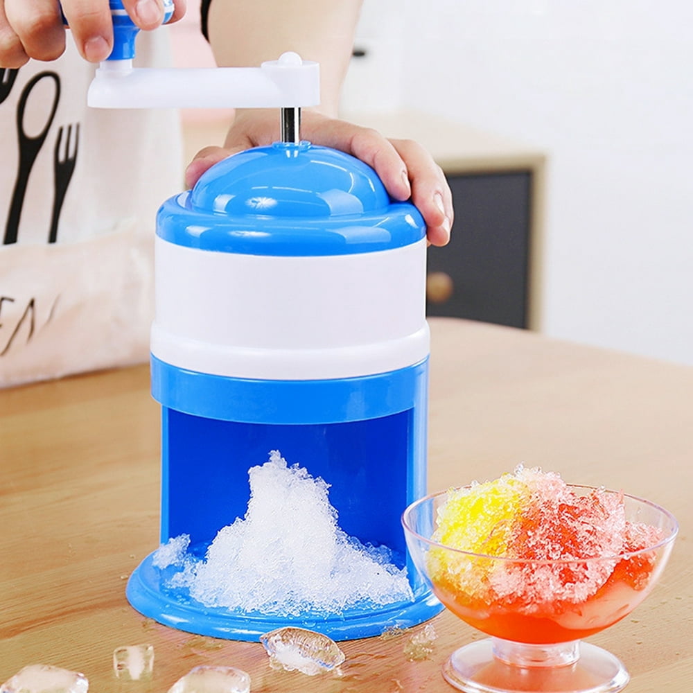 Broyeur de Glace Manuel Portable, Rasoir à Glace à Manivelle, Lames en Acier Inoxydable, Mini Machine de Fabrication de Blocs de Glace pour Glace Rasée, Cônes de Neige, Rasoir à Glace Domestique