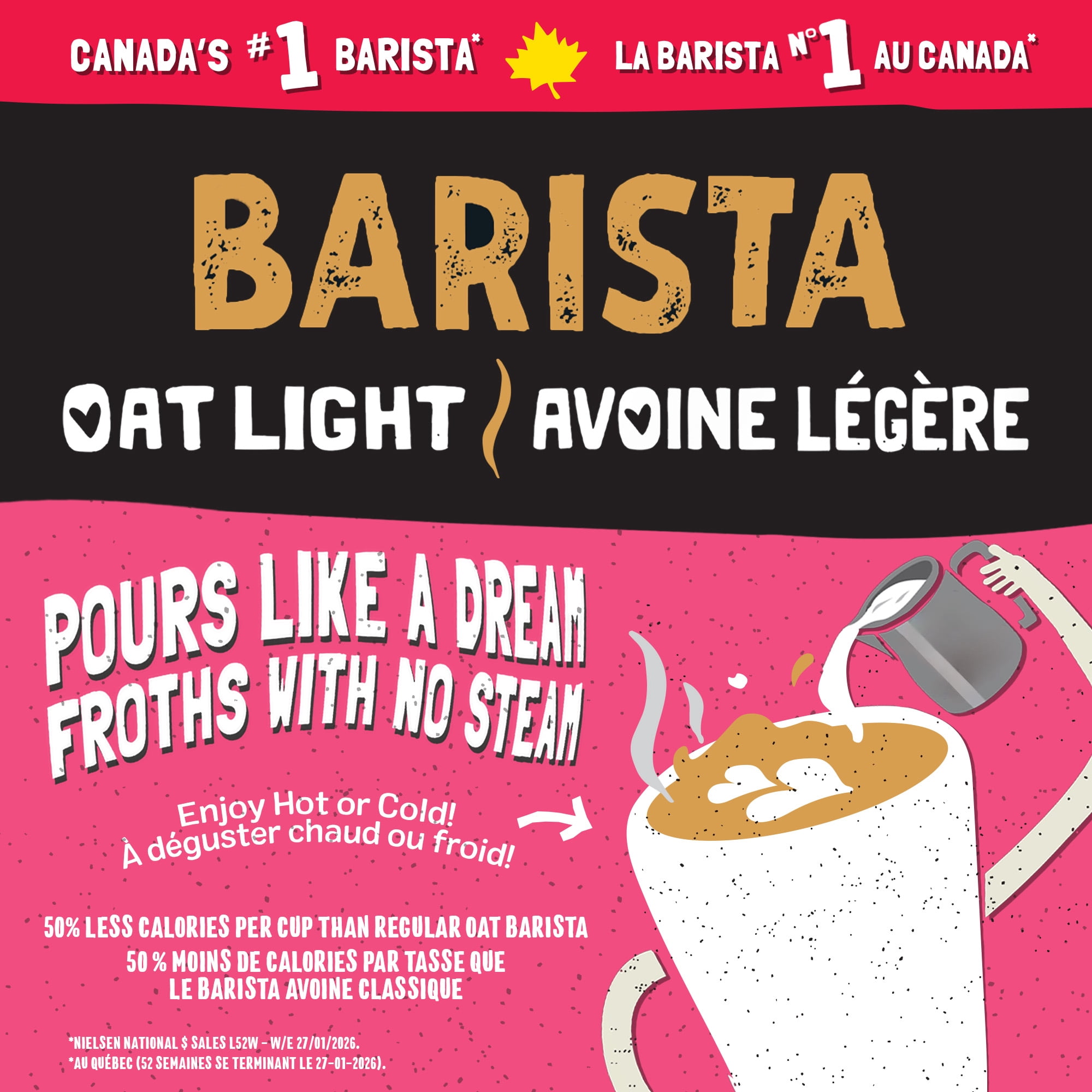 Boisson à l’avoine légère Barista, 946 mL