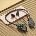 Rwvbm Wireless Bluetooth Neckband Earbuds with Digital Battery Display,5.4 Bluetooth,HIFI Sound Quality,Sweatproof,Lightweight for Sports Running-Black