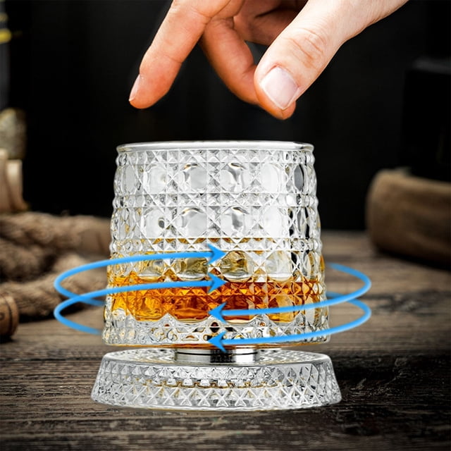 Spinning Whiskey Glass with Base for Whisky and Spirits