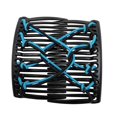 thumbnail image 3 of Women Stretchy Magic Hair Clip Double hair combs for long Slide Combs For Bun Updo Tools Blue, 3 of 6