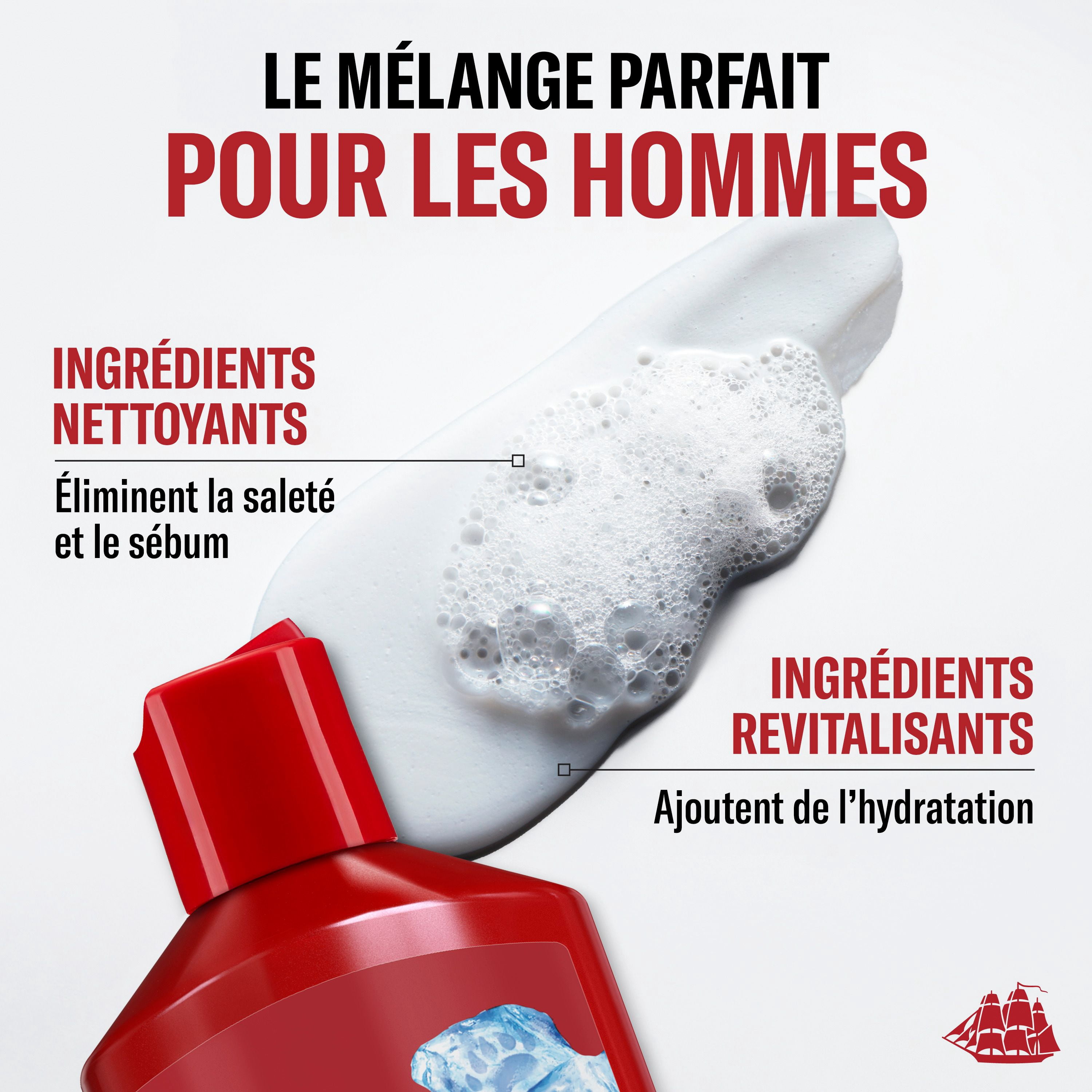 Old Spice Shampooing et Revitalisant 2 en 1 Propre Frais pour Hommes au Parfum d'Eau de Glacier, des Cheveux Épais Santé