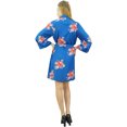 thumbnail image 4 of Bimba Women's Floral Printed Blue Georgette Bridesmaid Robe Coverup Wrap-20, 4 of 10