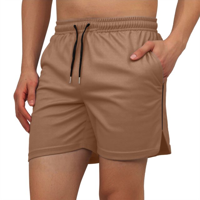 Men's Outdoor Shorts - Loose Fit Zippered Pockets, Polyester, Spring/Summer Sports, Sizes XS-XL (Waist 68-84cm)
