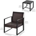 thumbnail image 3 of Ensemble de Café en Rotin pour Patio 3 Pcs Ensemble de Chaises et Table de Jardin Extérieur, 3 of 10