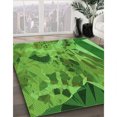 thumbnail image 3 of Ahgly Company Tapis de Zone Rond Vert Transitionnel pour Intérieur Lavable à la Machine, 8 Pieds Rond, 3 of 7