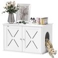 thumbnail image 1 of PawHut Cat Litter Box Enclosure, Hidden Cat Litter Box Furniture, White, 1 of 10