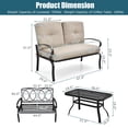 thumbnail image 2 of Gymax Ensemble de Conversation pour Patio 2 Pcs Causeuse et Table Ensemble de Sofa avec Coussins Beiges, 2 of 9