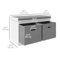 thumbnail image 3 of HOMCOM Shoe Bench with Cushion Seat, 2 Fabric Drawers for Entryway Hallway, 3 of 10