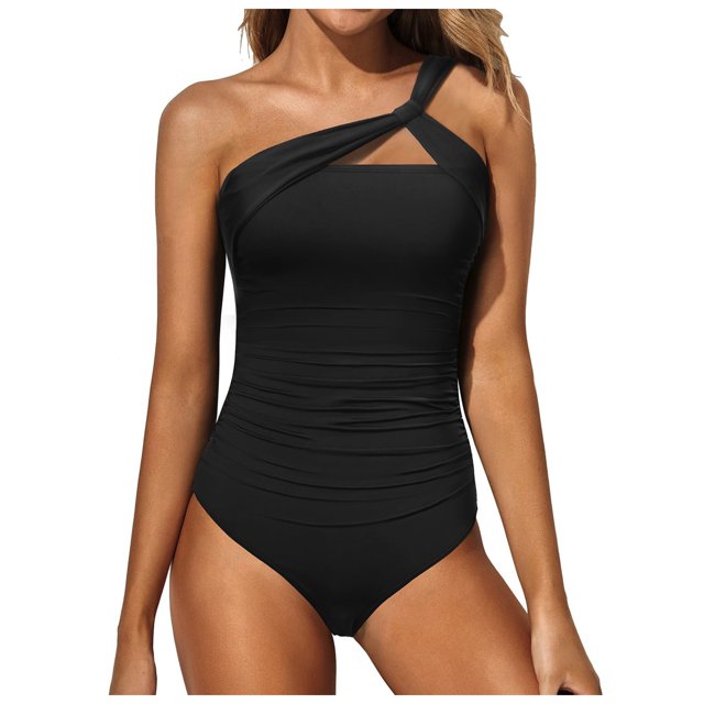 TJAZFJPA 1 Piece Swimsuit Women Athletic Built in Bra Women One Shoulder 1 Piece Swimsuit for Women Bathing Suits Full Coverage Keyhole Swimwear Swim Rompers for Women Built in Bra Plus